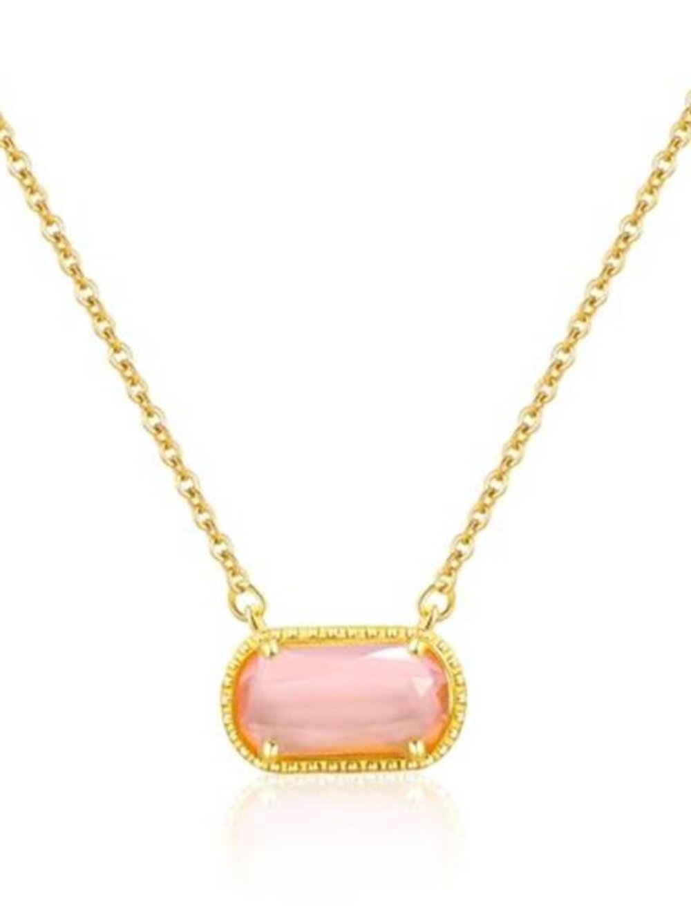 Birthstone Necklace for Women 14k Gold Plated Preppy Oval Stone Necklaces